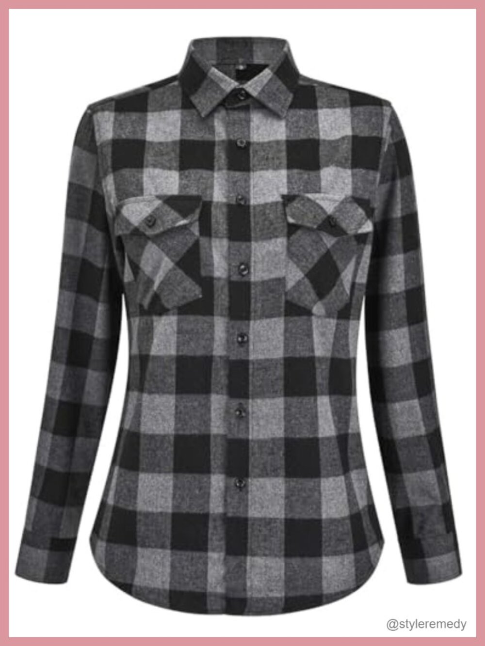 Womens Lightweight Cotton Flannel Shirt Long Sleeve Button Down Plaid Top